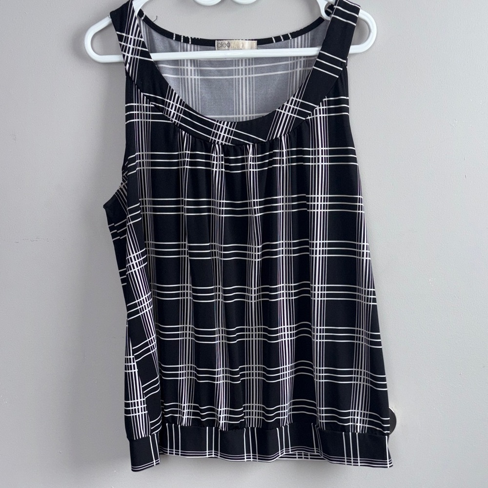 💥2/$33💥 Cleo Black and White Checkered Tank Top